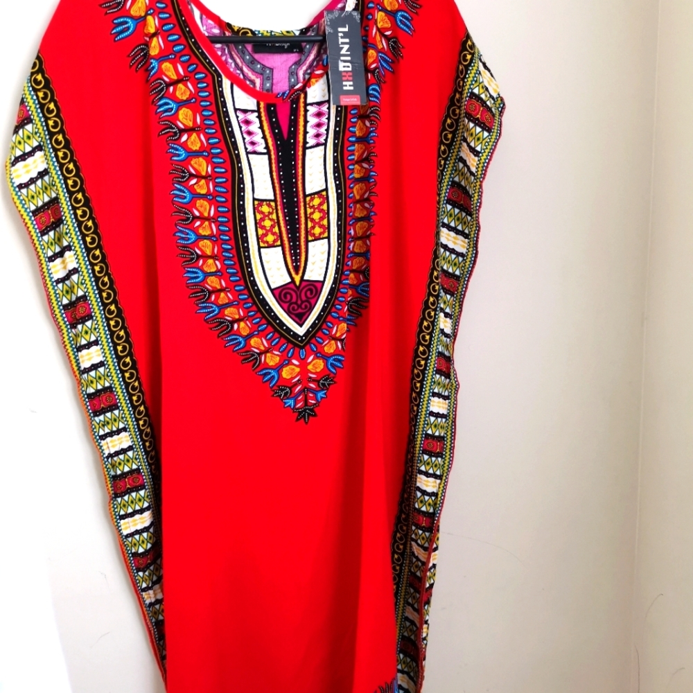 (3 for $25) African Dashiki Midi Dress - Size M/L